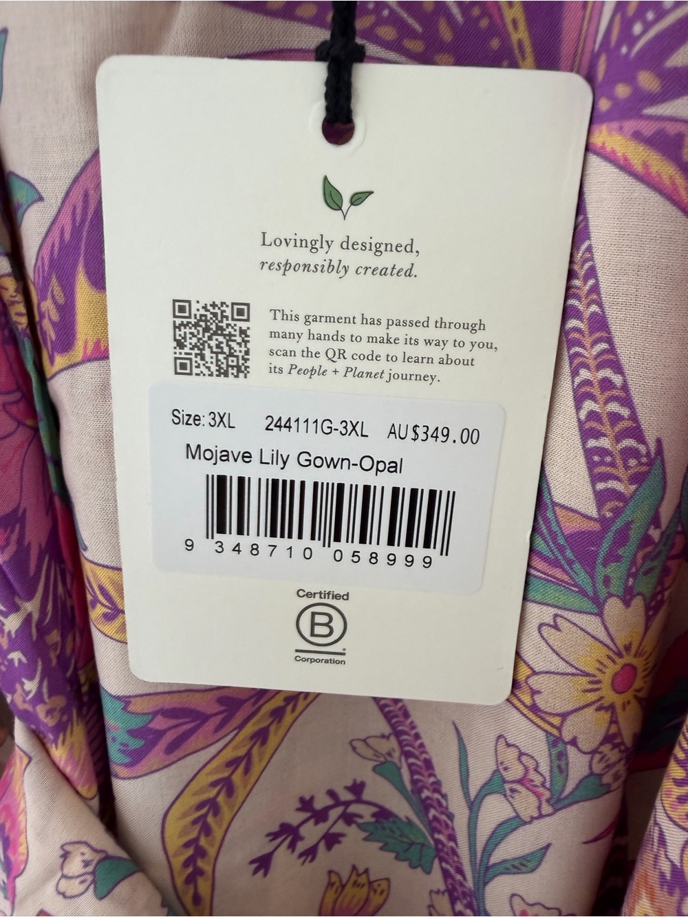 Spell Mojave Lily Gown Bohemian Floral Purple Pink Maxi Dress 3XL NWT - Picture 4 of 10